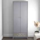 GFW Arianna 2 Door Single Drawer Cool Grey Wardrobe
