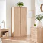 GFW Panama 3 Piece Oak Wood Bedroom Furniture Set