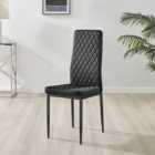 Furniturebox Milan Black Velvet Dining Chair Set of 4