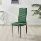 Furniturebox Milan Green and Black Velvet Dining Chair Set of 4