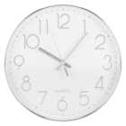 Silver Numbers Wall Clock