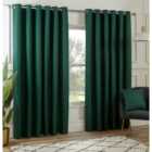 Hoxton Blackout Eyelet Curtains - Dark Green / 168cm / 137cm