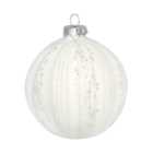Matte Frosted Glitter Bauble - White