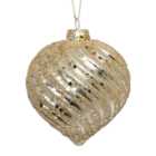 Gold Sequin Swirl Bauble - Gold
