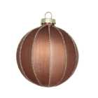 Chocolate Glitter Etched Bauble - Brown