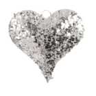 Sparkly Hanging Heart - Silver