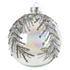 Glitter Detailed Design Bauble - Clear