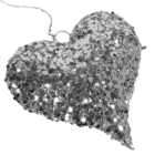 LED Silver Hanging Heart - Silver
