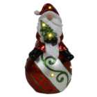 Santa On LED Bauble Ornament - Red