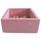 Misioo Velvet Ball Pit Square Pink - 90 x 40 x 5 cm with 200 x 6 cm Balls