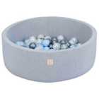 Misioo Joy Soft Ball Pit Light Grey - 90 x 27 x 5 cm with 200 x 6 cm Balls