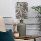 Elspeth Grey Table Lamp with Silverwood Shade