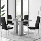 Furniturebox Imperia 4 Seater Black Dining Table and Chairs Set