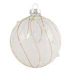 Cloudy Ombre Glittered Bauble - White