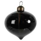 Black and Gold Marbled Bauble - Black