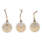Set of 3 Wooden Hanging Decorations
