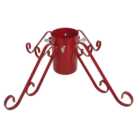 Steel Christmas Tree Stand - Red / 4 Inch