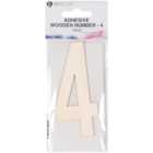 Adhesive Wooden Number - 4