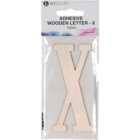 Adhesive Wooden Letter - X