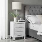 Furniturebox Lexi 3 Drawer White Large Bedside Table