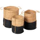 Beckenham Black Jute Storage Basket Set of 3