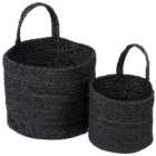 Barbican Black Jute Storage Basket Set of 2