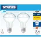 Pack of 2 Status LED 8.5W R63 Spot Lightbulbs
