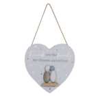 Grey Friends are the Family Heart Wall Sign 20 x 20cm