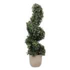 Faux Spiral Ivy in White Ceramic Pot Artificial Plant