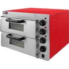 KuKoo 10321 Red Twin Deck Electric Pizza Oven 16 inch 3000W