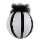 Black and White Striped Feather Bauble