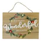 Wonderful Time Of Year Plaque - Natural