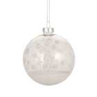 Clear White Floral Design Bauble - Clear
