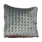 Native Home & Lifestyle Woven Grey Velvet Cushion - Feather Filled