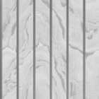Muriva Woodgrain Panel Silver Wallpaper