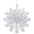 Frosted Glitter Snowflake - White
