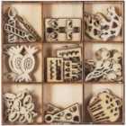 Pack of 45 Wooden Shapes Birthday