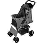 Monster Shop Grey Pet Stroller with Rain Cover