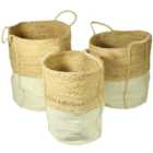 Beckenham Cream Jute Storage Basket Set of 3