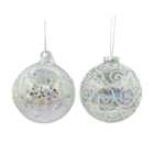 Iridescent Glittered Bauble - Clear
