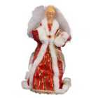 Festive Standing Angel With LED Wings - Red