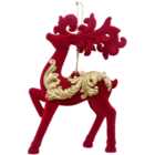 Hanging Glitter Reindeer - Red