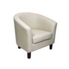 SleepOn Faux Leather Tub Chair In Cream