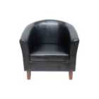 SleepOn Faux Leather Tub Chair In Black