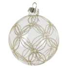 Gold Glitter Pearl Beaded Bauble - Gold