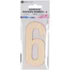 Adhesive Wooden Number - 6