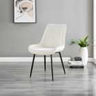 Furniturebox Pesaro Set of 2 Cream and Black Velvet Dining Chair