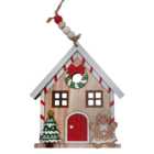 Wooden House Hanging Decoration - Neutral