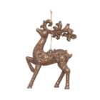Golden Glitter Standing Deer - Bronze