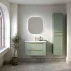 Deccado Berwick 2 Drawer Vanity 800Mm With Ceramic Basin And Brushed Brass Handles - Lichen Green
